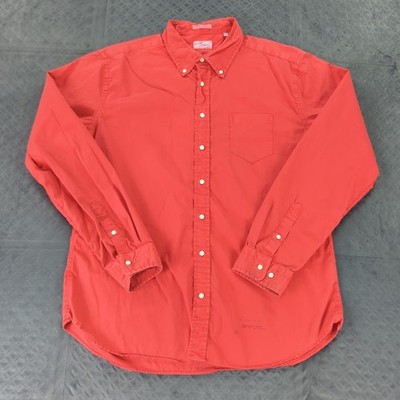 Gant Rugger Button Up Shirt Dreamy Oxford Long Sleeve Red Men XL/2XL