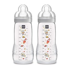 MAM Easy Active Baby Bottle 2 Pack, 11oz, BPA Free, Fast Flow Silicone Nipple, A