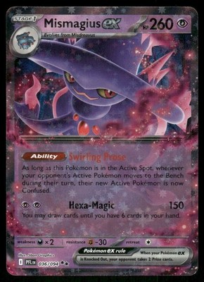 Mismagius EX 036/094 Double Rare Holo Phantasmal Flames Pokemon TCG card