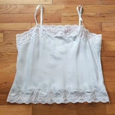 Vintage Wonder Maid Vintage 80s Non Cling Satin Camisole 36 Gray Lace Trim 3480