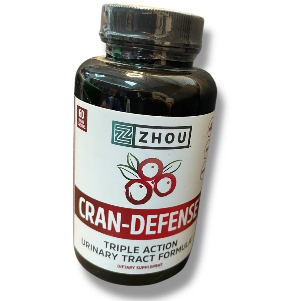 Zhou Cran-Defense D 60 Cápsulas Triple Acción Soporte del Tracto Urinario Vegano Exp 0525 Foto 3 de 4