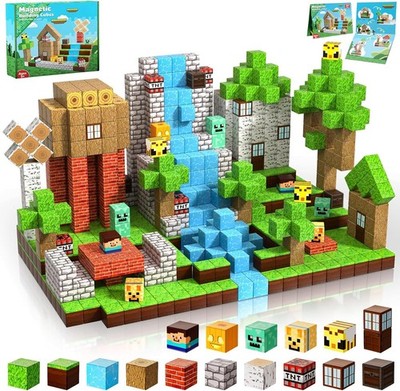 ToyUnited Magnetbausteine - 100 Stück Magnetische Bausteine Fliesen Würfel