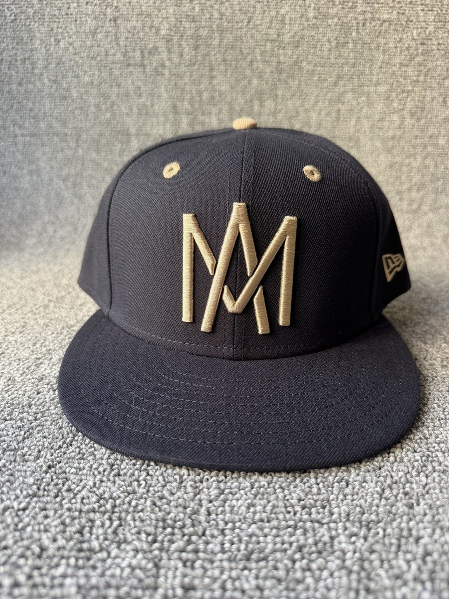New Era Monogram 59FIFTY Fitted Black Tan 7 3 4 Flat Brim Hat