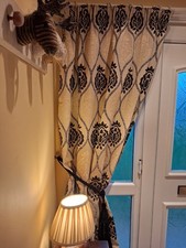 FABULOUS Vintage Damask Gothic Jacquard  Door Curtain & Tassle Tie Back