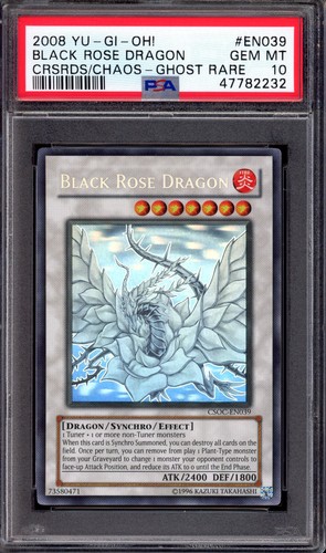 2008 Yu-Gi-Oh! Crossroads of Chaos Ghost Rare Black Rose Dragon #EN039 PSA 10
