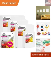 Versatile 24 Bulk Canvas Boards - Pre-Primed 100% Cotton for Creative Projects