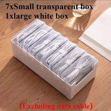 1 Set Data Cable Storage Box Cable Mobile Phone Charger Organizer Winder Desktop