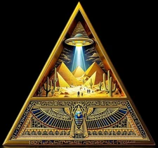 Ancient Alien Civilizations Egypt UFO 24k Gold Gilded Copper Medal 2500 minted!