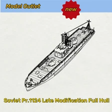 Pre-sale 1/200 Military Model Kit Soviet Pr.1124 Late Modification Full Hull