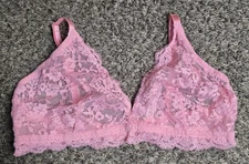 VS Dream Angel lace unlined strappy triangle bralette XL pink