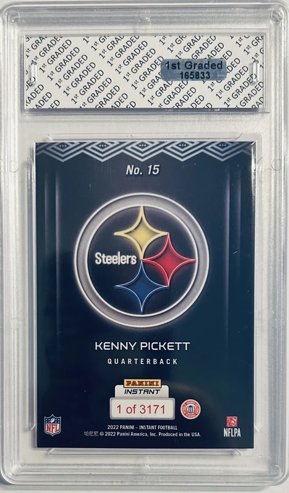 2022 Kenny Pickett Panini Instant Draft Night 1st Graded 10 Steelers Rookie Card - Image 2 of 2