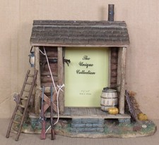 Log Cabin Porch Picture Frame Rustic Western Americana Decor Holds 3x5 Photo