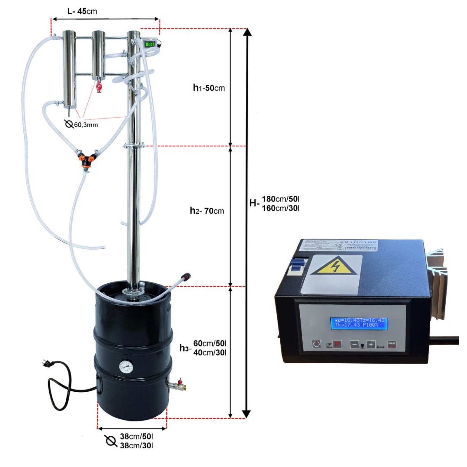 Automatic Electric Distiller 50L Reflux Column Distillation Apparatus Distiller