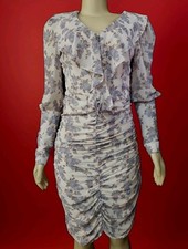 Nasty Gal Collection Floral Chiffon Ruched Women's Dress Size 6 #C