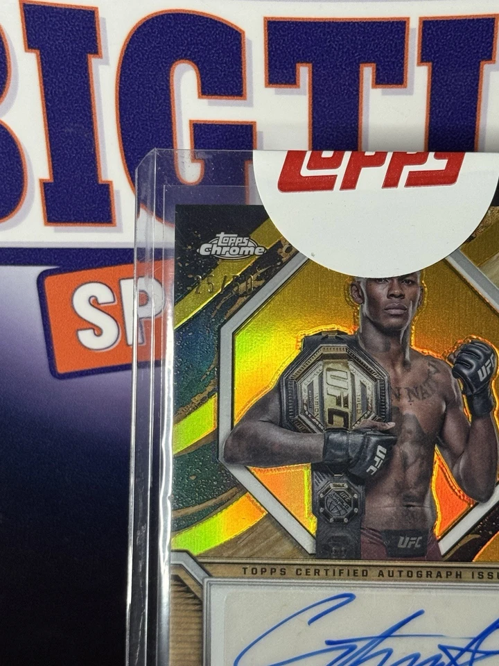 Israel Adesanya 2024 Topps Chrome UFC Marks Of Champion Gold Autograph /50🔥 - Image 3 of 4