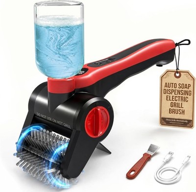 Electric Grill Brush 100W Cordless BBQ Cleaner Water Tank