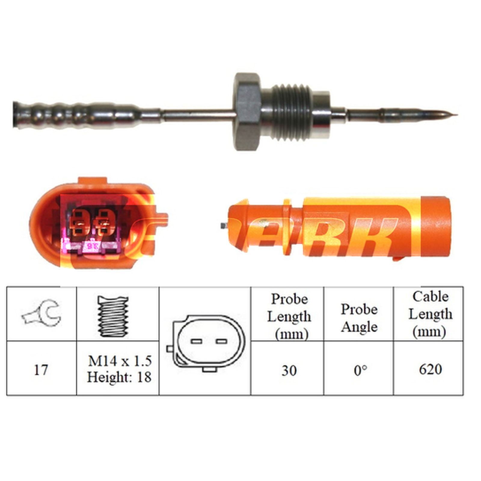 Exhaust Temperature Sensor fits SKODA SUPERB Mk3 1.6D After DPF 2015 on Lemark - Image 19