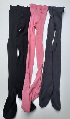 Set*3 x Strumpfhosen Mädchen Gr. 134/140/146*Strümpfe*Schwarz*Pink*Graublau*