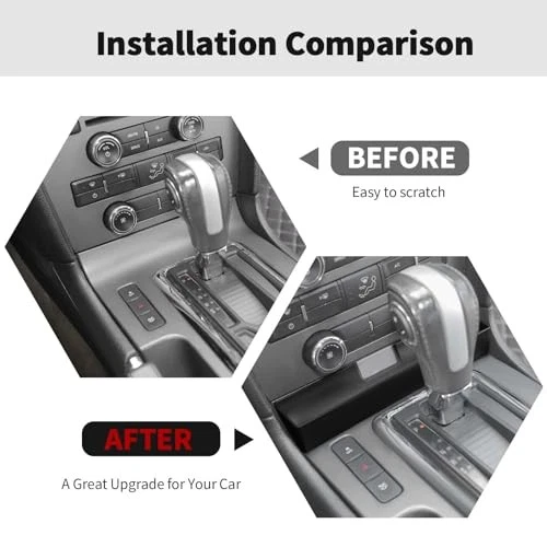 Center console organizer tray compatible with Ford Mustang 2010-2014 - Black Foto 2 de 4