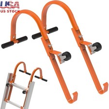 Heavy Duty Steel Ladder Roof Hook Stabilizer 2 Pack Rubber Grip 500 lbs Capacity