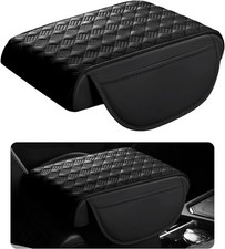 Car Armrest Cushion, 12.2" 8.3" Leather Auto Memory Foam Center Console Pad w...
