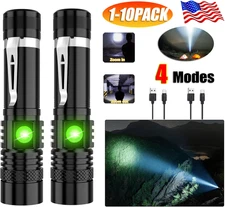 990000 Lumens Super Bright LED Tactical Flashlight Rechargeable Work Light 1-10X