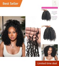 Afro Kinky Curly Human Hair Pre-Separated Crochet Extensions 14 Inch 120g
