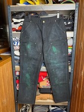 Carhartt Relaxed Fit Black Double Knee Ripstop Cargo Pants Mens 34