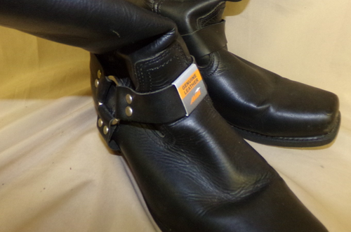 Avia schwarz Leder Biker Stiefel Schnalle Herren US Größe 12D - Bild 4 von 7