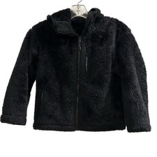 Uniqlo Kids Sherpa Fleece Hooded Jacket Black Size 7-8 Winter Warm Zip