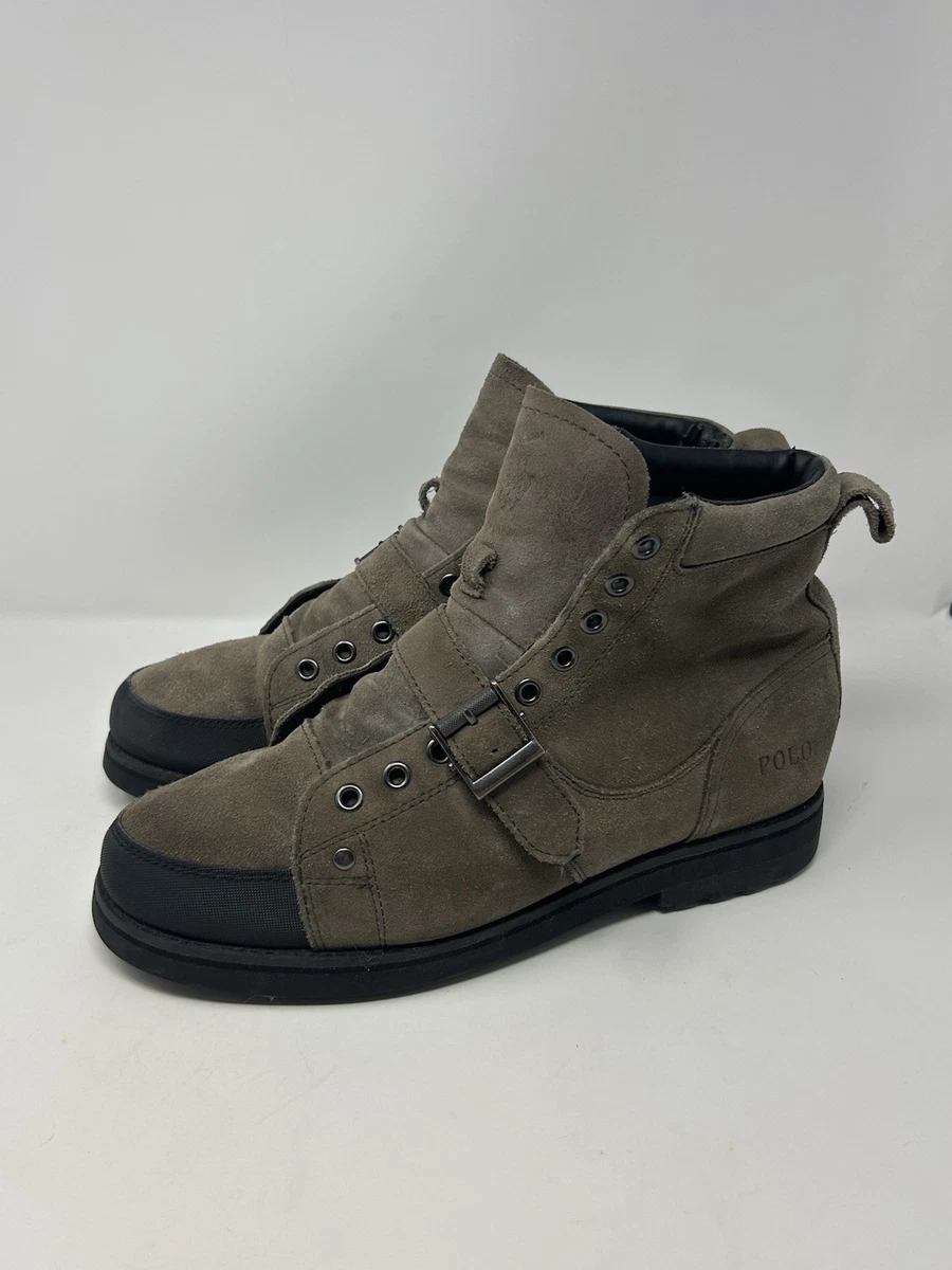Polo Ralph Lauren Shoes Mens Size 9 Gray Sneaker Boot Leather Mid Top‎ BO-LCB Polo Ralph Lauren Men main image 2