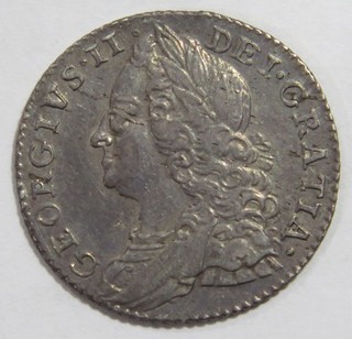 GREAT BRITAIN 6 PENCE 1758 KING GEORGE II SILVER WORLD COIN OLD COLLECTION