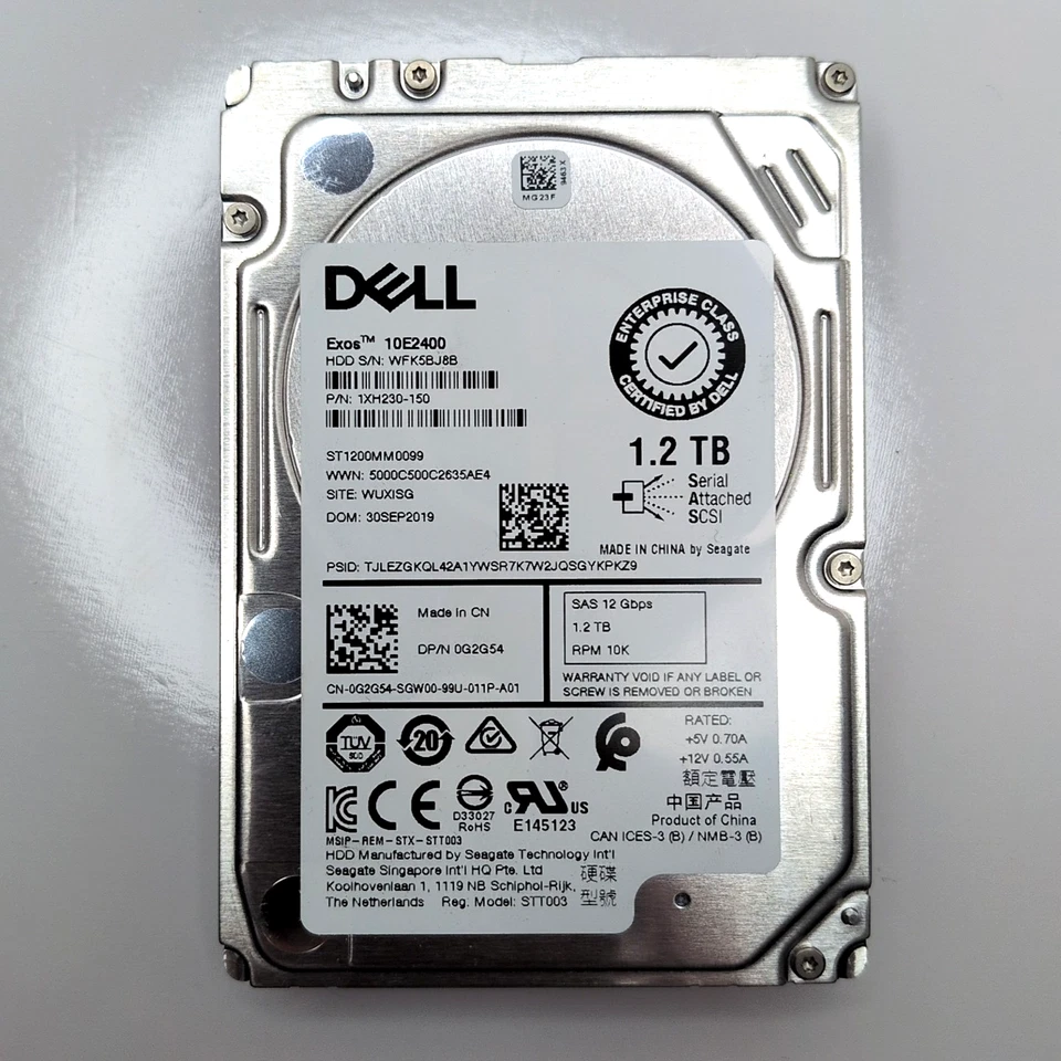 LOTE DE 6 | Discos duros internos Dell Exos 1,2 TB 10.000 RPM 2,5" (ST1200MM0099) Foto 3 de 4