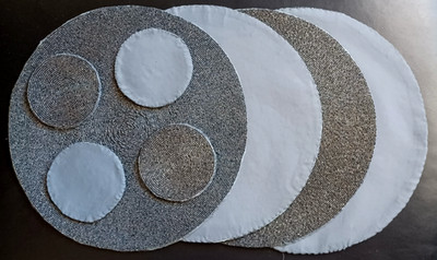 13'' Handmade Charcoal Beaded Placemats w/Coasters - Set of 4 - NWOT