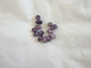 FACETED CHAROITE 8 9x6MM PEAR BRIOLETTE BEADS 0154