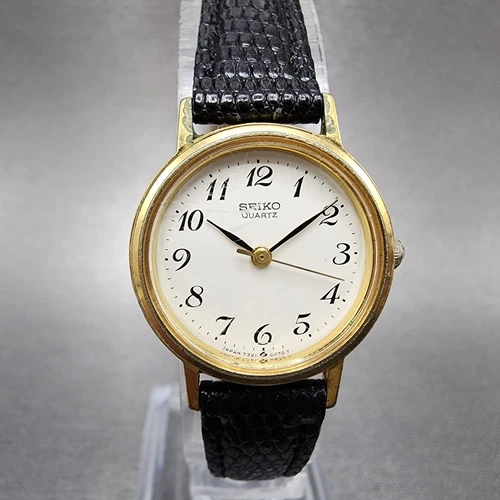 Seiko Watch Women 23mm White Dial Gold Tone 7321-0100 New Battery