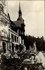 RPPC Peles Castle Sinaia Romania vintage real photo postcard u993
