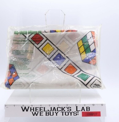 Rubik's Cube Twin Bed Flat Sheet 1980s Ideal Selected Seconds Vintage NEW SEALED