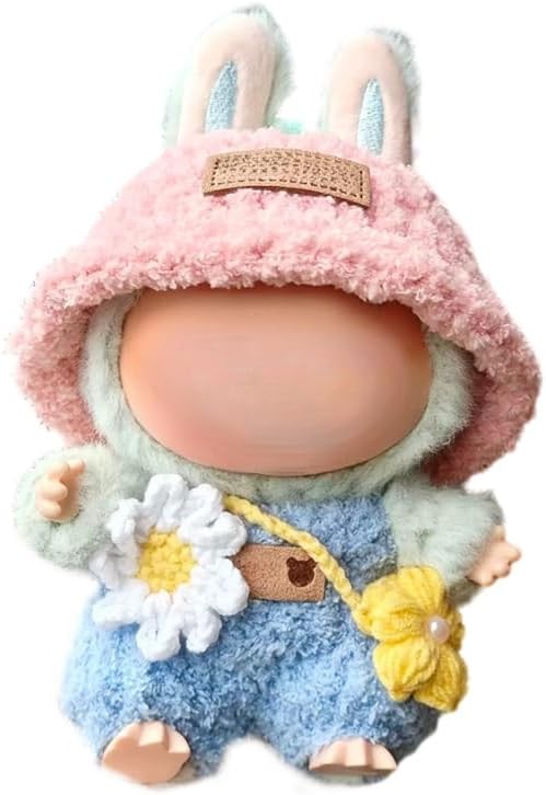 Labubu 3PCS Outfit Set - Hat, Clothes & Backpack for Seated Dolls