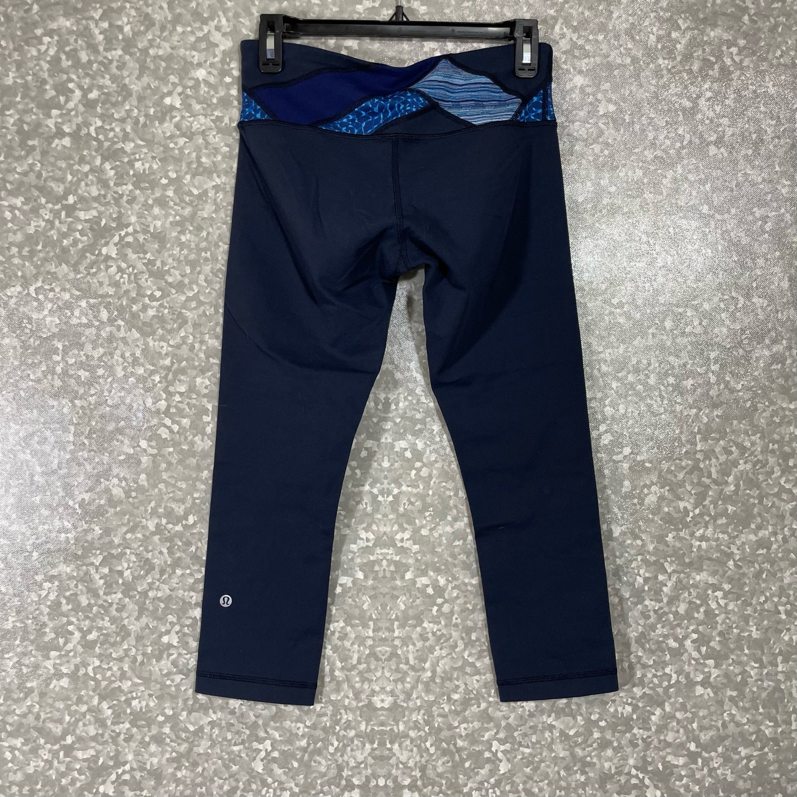 Lululemon Blue Patchwork Wunder Under Crop III Le… - image 8