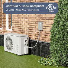 60AMP 240V Waterproof AC Disconnect Box Non-Fused Metal Box Pull-Out Disconnect