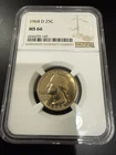 1964-D Washington Quarter NCG Graded MS66