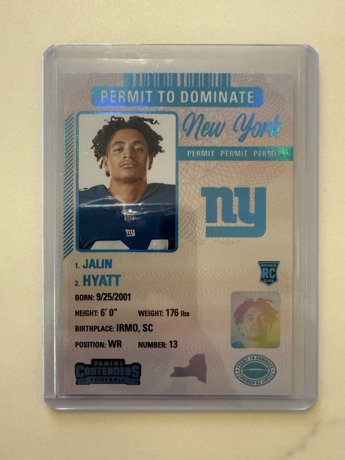Jalin Hyatt 2023 Contenders Permit To Dominate Rookie Short Print