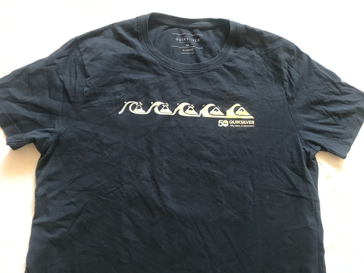 RARE QUIKSILVER 50 YEARS OF ADVENTURE TEE T- SHIRT MEN XL XLARGE 