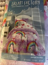 New 5 Piece Dream Factory Twin Bed Microfiber Set
