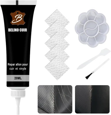 BRANDED Kit de reparación de cuero 20 ml cuero líquido cuero negro kit de reparación cuero negro re