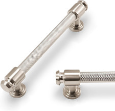 10 Pack 5Inch 128Mm Brushed Satin Nickel Kitchen Cabinet Handles Knurled Cabine