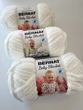 Bernat Baby Blanket Super Bulky Yarn~Lot of 3~ 3.5oz Skeins~White 03005
