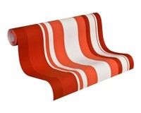 A.S. CréAtion Tapete Vlies Esprit 2647-56 Weiß Rot Lachs Stylisch Streifen
