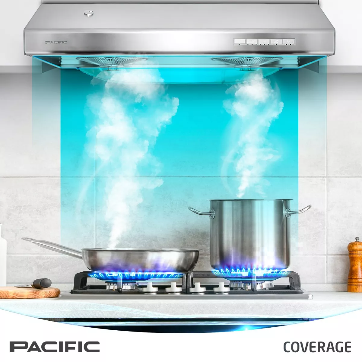 PACIFIC AC30BS POWERFUL 900 CFM, Auto Clean 30 Range Hood Made In Taiwan